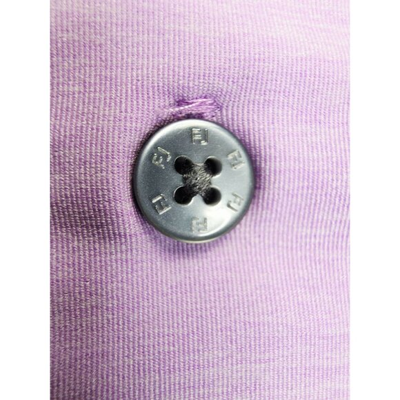 Footjoy Size Medium Mens Lavender Short Sleeve Embroidered Neck Logo Polo - Picture 7 of 10
